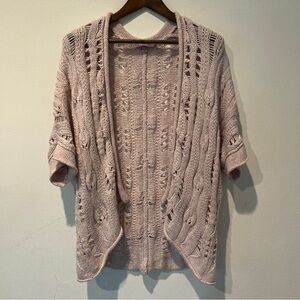 Calypso St. Barth Open Knit Half Sleeve Oversized Open Cardigan Wool Alpaca